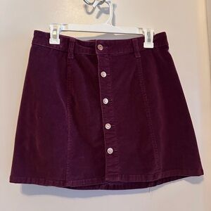 Celebrity Pink Purple Corduroy Mini Skirt